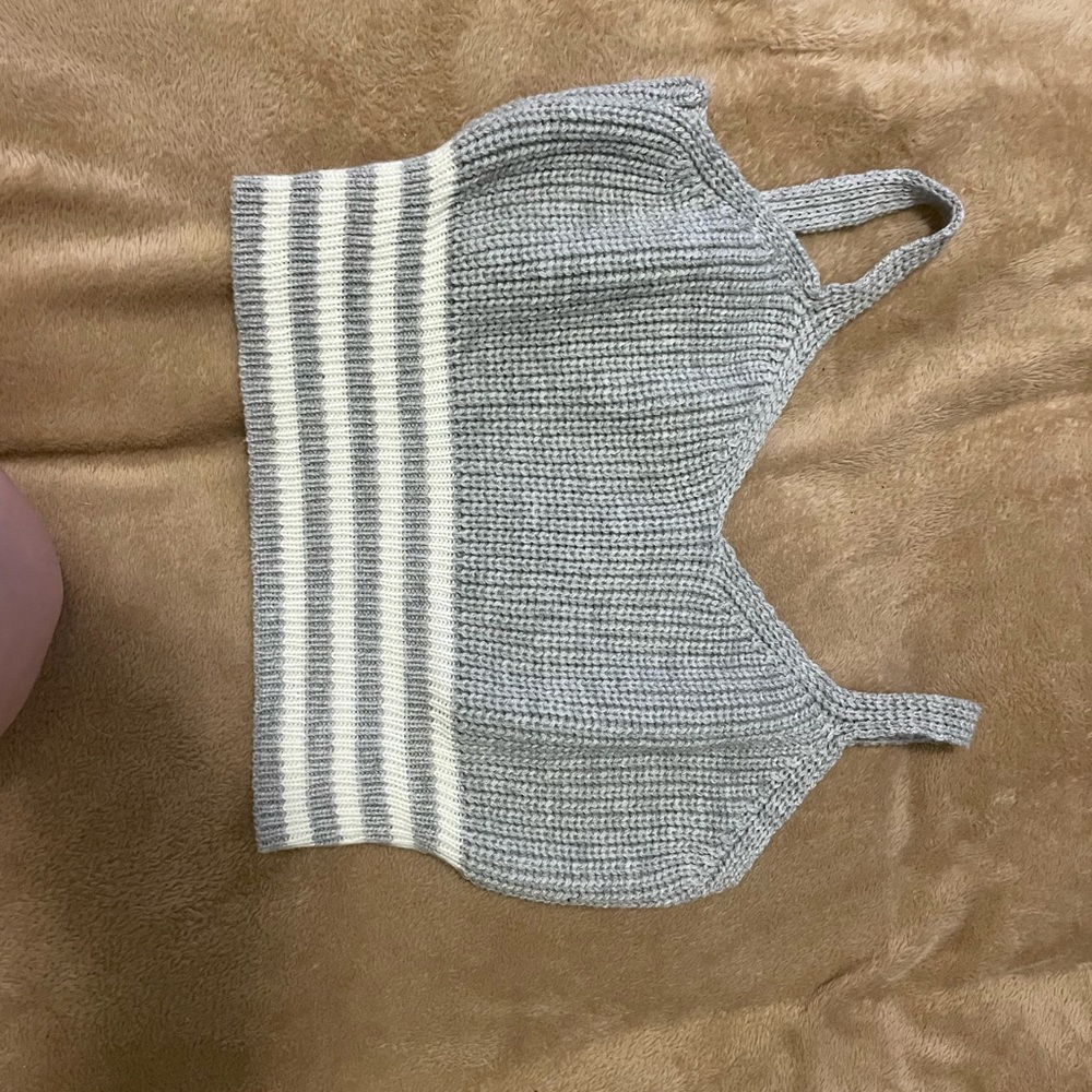 Knitted cropped shirt from shein , size medium